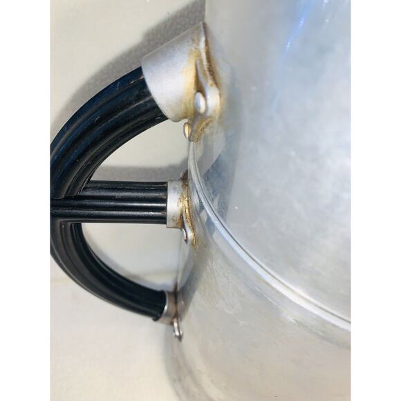 Vintage Wear-Ever Aluminum Coffee Pot Bakelite Handles 2209 3-9 cup USA 3 Piece - Picture 3 of 15